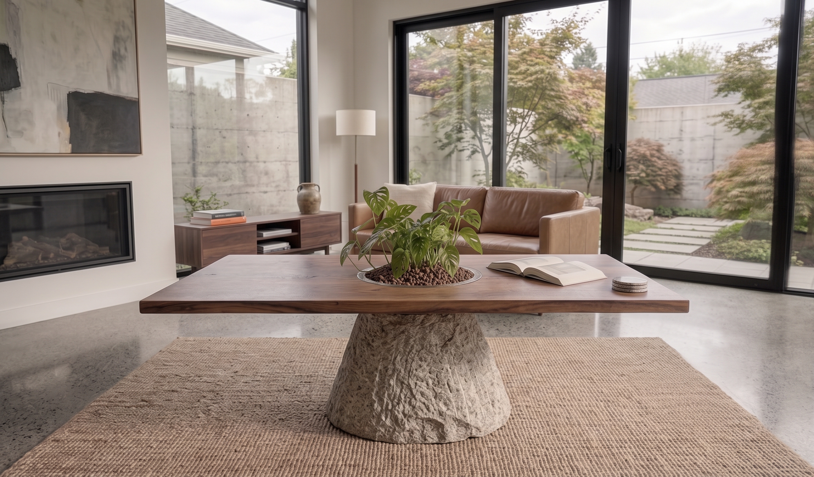 Front view of Atrium Table in a modern Canadian interior